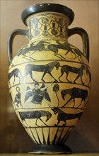 Tyrrenian neck-amphora: riders, animals and monsters.