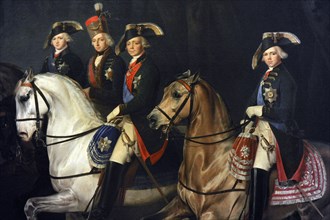 Paul I, Grand Dukes Alexandre Pavlovich, Konstantin Pavlovich and Palatine Stephen of Hungry.