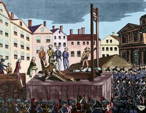 Execution of nine young immigrants sentenced to death by a revolutionary court in 1792.