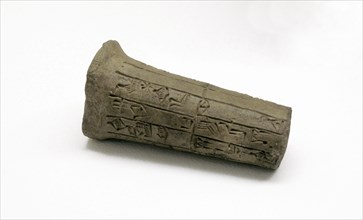 Clay nail of Enanatum I with inscription construction of temple of Inanna.