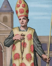Convicted before the Inquisition wearing a Fuego Revolto.