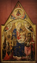 Madonna and Child, with a Bishop, St John The Baptist and Angels.