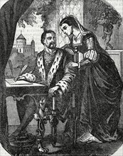 Henry II of France with his mistress Diana of Poitiers.
