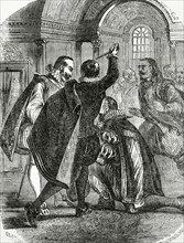 Attempt to assassinate king Henry IV of France by Jean Chatel on December 1594.