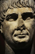 Roman bust of emperor Trajan of the decennalia type.