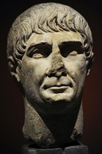 Roman bust of emperor Trajan of the decennalia type.