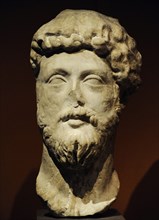 Marble bust of Roman emperor Marcus Aurelius.