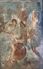 Roman fresco depicting Ulysses unmasks Achilles, dressed as a woman, in Sciro.