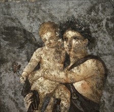 Roman fresco depicting Maenad and Eros.