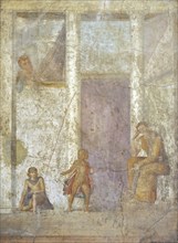 Roman fresco depicting Medea meditating on the killing of her children.