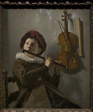 Boy Playing a Flute.