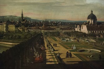 View of Vienna with the Belvedere Palace.