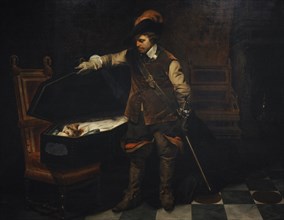Cromwell before the coffin of Charles I.