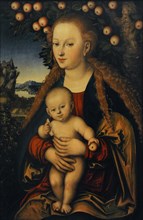 The Virgin and the Child under an apple-tree.