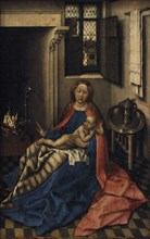 The Virgin and Child by a Fireplace.