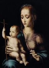 Madonna and Child with a Cross-Shaped Distaff.