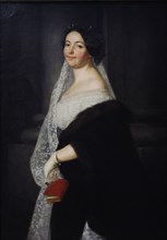 Portrait of the artist's sister, Wanda, with her wedding dress.