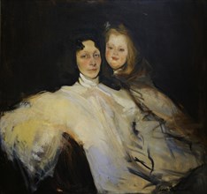 Portrait of Tomira Slonska with her Daughter.