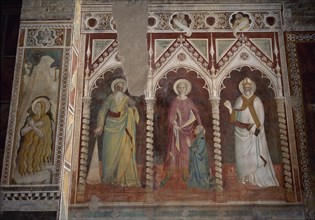 Italy. Florence. Theory of Saints by Spinello Aretino (1350-1410). Basilica of San Miniato al Monte.