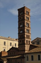 Basilica of Saint Mary in Cosmedin. Medieval bell tower.