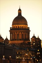 View at dusk Saint Isaac's Cathedral.