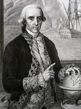 Antonio de Ulloa (1716-1795). Spanish general, explorer, astronomer and first Spanish governor of Lousiana. Portrait. Engraving.
