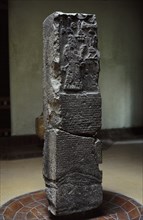 Obelisk of king of Assirya Adad-Nirari III (810-783 BC) inscribed with cuneiform characters. Archeological Museum Istambul. Turkey.