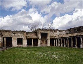The palaestra colonnade of the Stabian Baths.