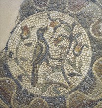 Roman mosaic. Bird. Spain.