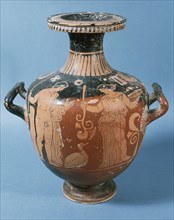 Greek art. Spain. Pelike. Ceramic piece 4th century century. From Empuries. Alt Emporda. Catalonia. Spain.