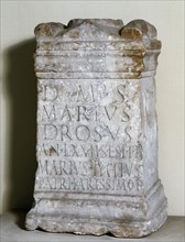 Funerary altar. Roman, late 2nd century-arly 3rd century. Marble. From Merida. Spain.