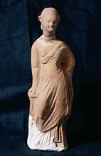 Late Hellenistic period. Female statuette. From Rome. Terracotte. Tanagra style. 196-156 a.C.