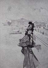 Young woman in posh clothes in Paris