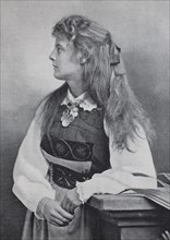 Swedish girl with long hair and costume