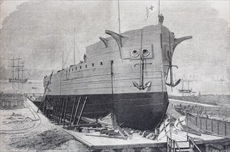 armored ship Friedrich der Große at the werft of Kiel