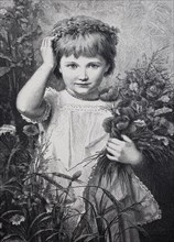 a child with a bunch of flowers  /  ein Kind mit einem Blumenstrauß