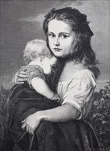 a child holding his sister baby  /  ein kind hält seine schwester