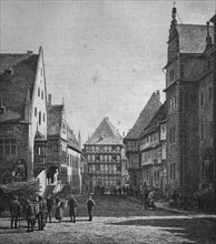 the market square Holzmarkt at Halberstadt