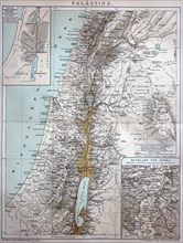 the map of Palestine in the year 1886  /  die Karte von Palästina im Jahr 1886