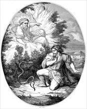 Moses and the burning bush an the snake  /  der Brennende Dornbusch und die Schlange