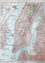 old city map of New York and Manhattan