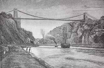 the Clifton bridge crossing river Avon near Bristol