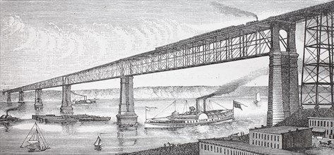 the bridge crossing river Hudson near Poughkeepsie
