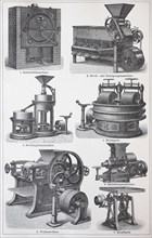 various machines for the production of chocolate  /  verschiedene Maschinen zur Herstellung von Schokolade