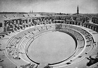Ruins of the Roman arena in Nimes