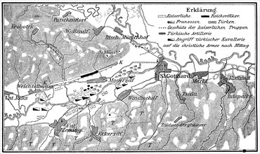 Plan for the Battle of St. Gotthard on 1 August 1664