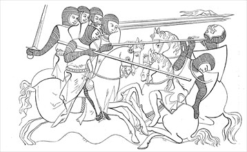 Battle scene at the end of the 13th century
