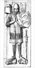 costume of a knight at the beginning of the 14th century