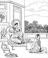 Maja and her son Buddha Siddhattha