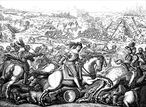 Battle of Rocroi on 19 May 1643 during the French-Spanish War (1635-1659)